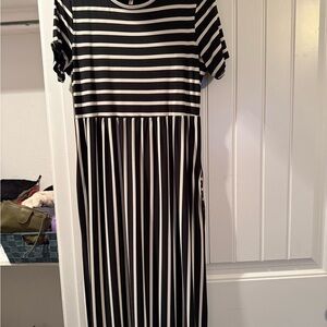 Black and White Striped Dress
